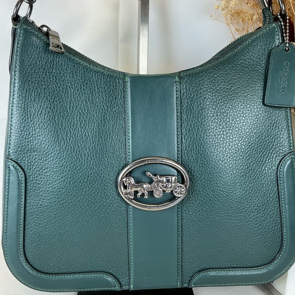 Coach Hobo Georgie Dark Hunter Green Leather Hand Shoulder Bag Crossbody fall - Picture 4 of 15